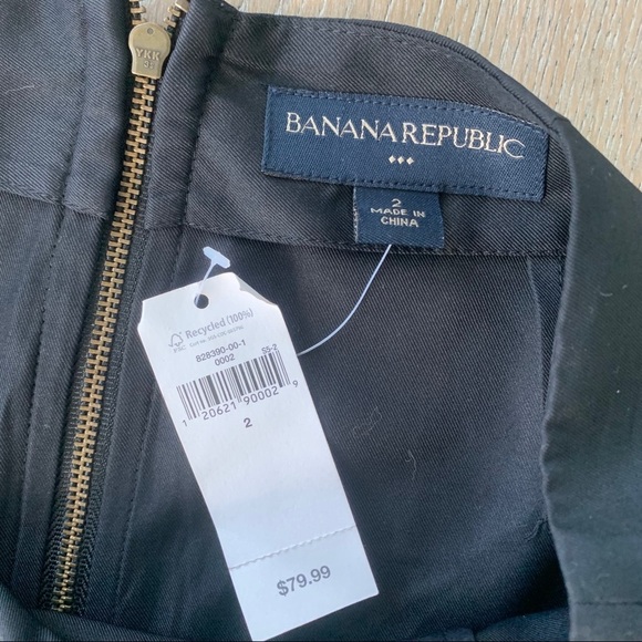 NWT Banana Republic Black Fitted Ruffle Hem Skirt Size 2 - Picture 6 of 6